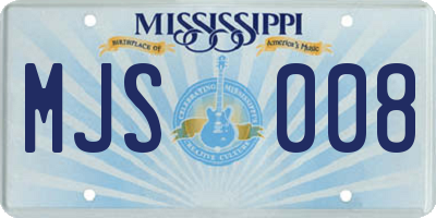 MS license plate MJS008