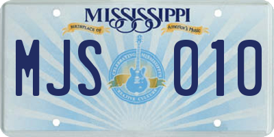 MS license plate MJS010
