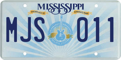 MS license plate MJS011
