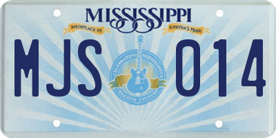 MS license plate MJS014