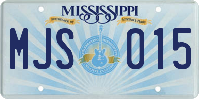 MS license plate MJS015