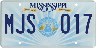 MS license plate MJS017