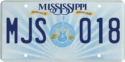 MS license plate MJS018