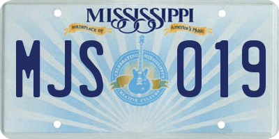 MS license plate MJS019
