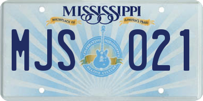 MS license plate MJS021