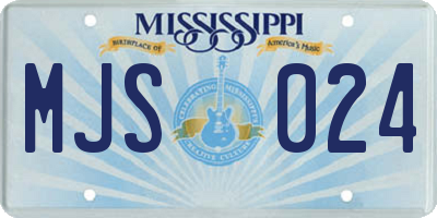 MS license plate MJS024