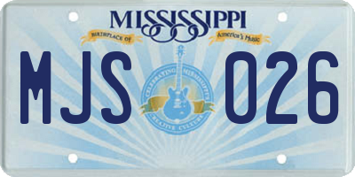 MS license plate MJS026