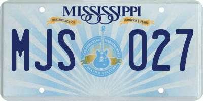 MS license plate MJS027