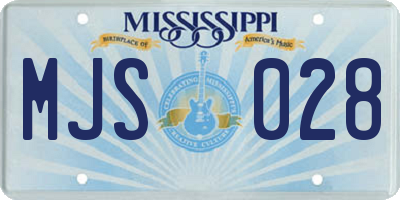 MS license plate MJS028