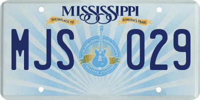 MS license plate MJS029
