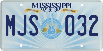 MS license plate MJS032