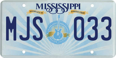 MS license plate MJS033
