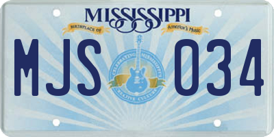 MS license plate MJS034