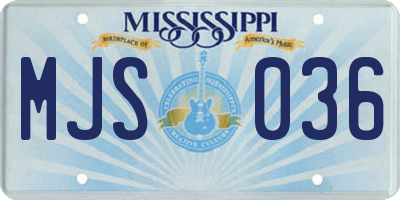 MS license plate MJS036