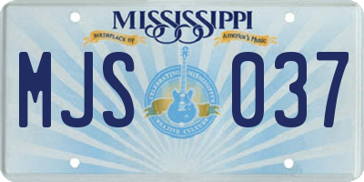 MS license plate MJS037