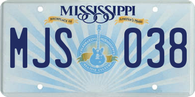 MS license plate MJS038