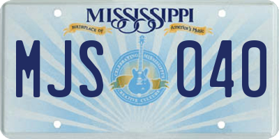 MS license plate MJS040