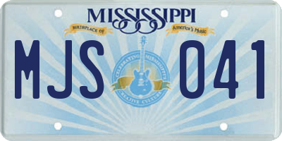 MS license plate MJS041