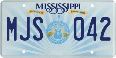 MS license plate MJS042