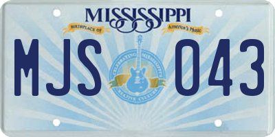 MS license plate MJS043