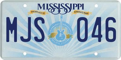 MS license plate MJS046