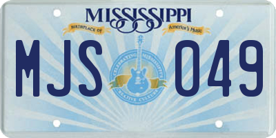 MS license plate MJS049
