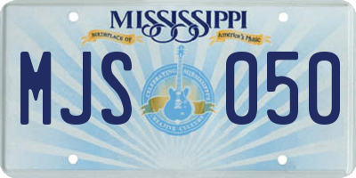 MS license plate MJS050