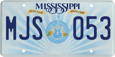 MS license plate MJS053