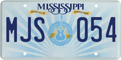 MS license plate MJS054