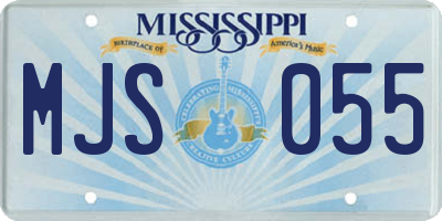 MS license plate MJS055