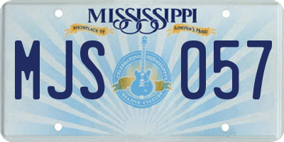 MS license plate MJS057
