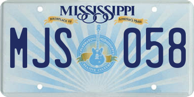 MS license plate MJS058