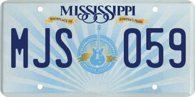 MS license plate MJS059