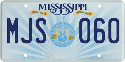 MS license plate MJS060