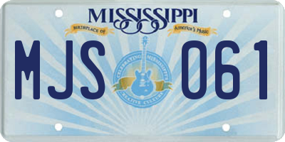 MS license plate MJS061