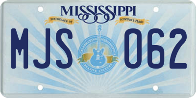 MS license plate MJS062
