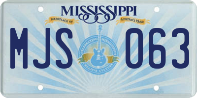 MS license plate MJS063