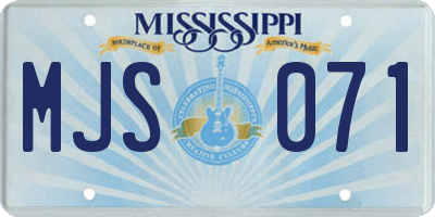 MS license plate MJS071