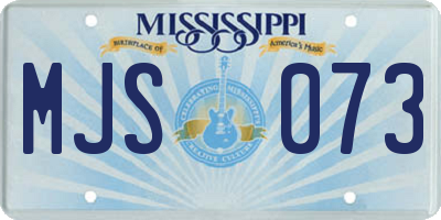 MS license plate MJS073