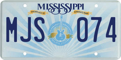 MS license plate MJS074