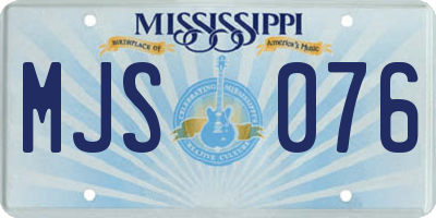 MS license plate MJS076