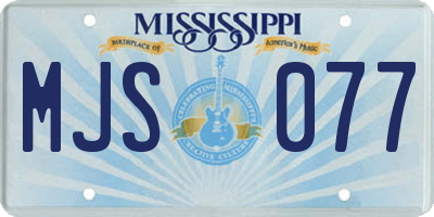 MS license plate MJS077