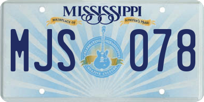 MS license plate MJS078