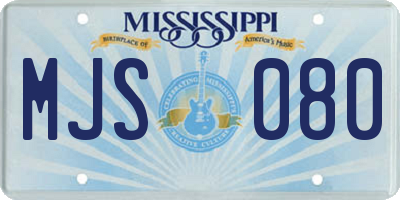 MS license plate MJS080