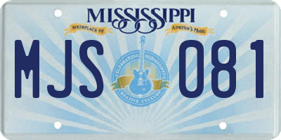 MS license plate MJS081