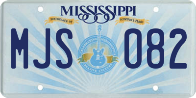 MS license plate MJS082