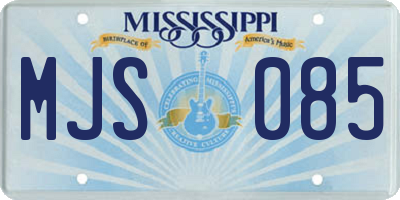 MS license plate MJS085
