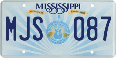MS license plate MJS087
