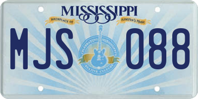 MS license plate MJS088