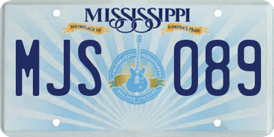 MS license plate MJS089